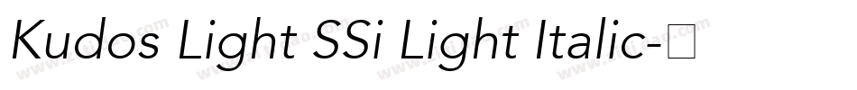Kudos Light SSi Light Italic字体转换